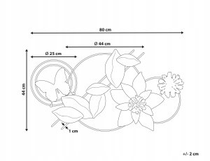 Beliani Dekoracja ścienna Kwiat THORIUM Metal Kolorowy 44 cm 3