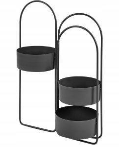Beliani Stojak na kwiaty COLUTENA Metal 56 cm Czarny 4