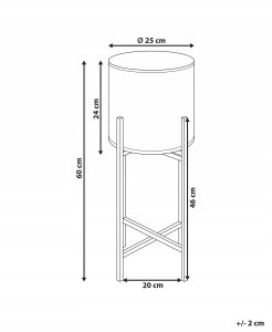 Beliani Doniczka na nóżkach FALLOPIA Metal 25 cm Beżowy 3