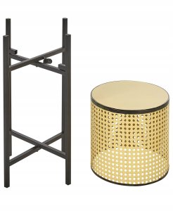 Beliani Doniczka na nóżkach FALLOPIA Metal 25 cm Beżowy 4