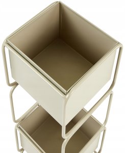 Beliani Stojak na kwiaty COTINUS Metal 20 cm Beżowy 5