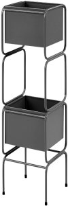 Beliani Stojak na kwiaty COTINUS Metal 20 cm Czarny 1