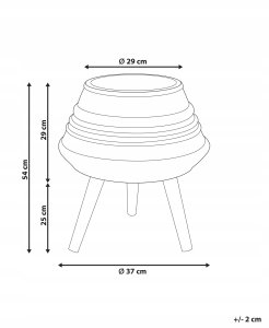 Beliani Doniczka na nóżkach ATHAEA Ceramika 37 cm Beżowy 3