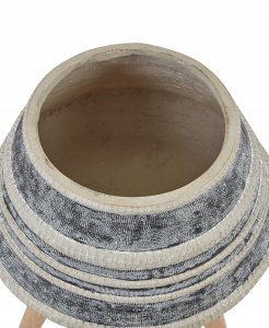 Beliani Doniczka na nóżkach ATHAEA Ceramika 37 cm Beżowy 4