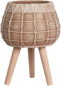 Doniczka na nóżkach DARMERA Ceramika 30 cm Jasnobrązowy Lumarko! 1