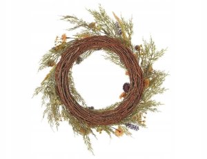 Dekoracja świąteczna Beliani Wieniec dekoracyjny CAMRUN Zielony 4 cm 5