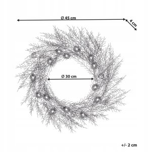 Dekoracja świąteczna Beliani Wieniec dekoracyjny CAMRUN Zielony 4 cm 7