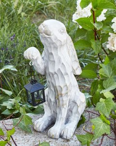 Beliani Figurka ogrodowa Królik GERLAND Ceramika Złamana biel 3