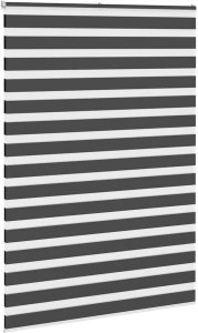 vidaXL Roleta zebra, czarna, szerokość tkaniny 150,9 cm, poliester 3