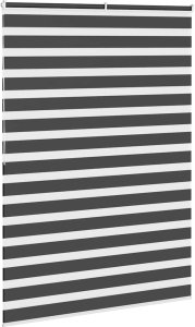 vidaXL Roleta zebra, czarna, szerokość tkaniny 150,9 cm, poliester 4