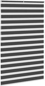 vidaXL Roleta zebra, czarna, szerokość tkaniny 140,9 cm, poliester 4