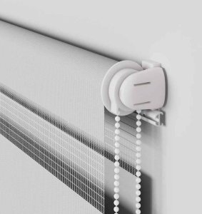 vidaXL Roleta zebra, jasnoszara, szerokość tkaniny 100,9cm, poliester 10