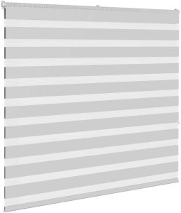 vidaXL Roleta zebra, jasnoszara, szerokość tkaniny 155,9cm, poliester 3