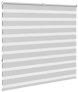 vidaXL Roleta zebra, jasnoszara, szerokość tkaniny 155,9cm, poliester 4