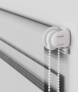 vidaXL Roleta zebra, jasnoszara, szerokość tkaniny 80,9 cm, poliester 10