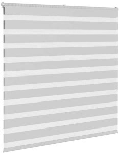 vidaXL Roleta zebra, jasnoszara, szerokość tkaniny 140,9cm, poliester 3