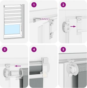 vidaXL Roleta zebra, jasnoszara, szerokość tkaniny 90,9 cm, poliester 6