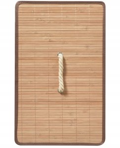 Beliani Kosz metalowy z bambusową pokrywą biały MIRISSA 7