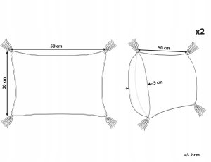 Beliani Zestaw 2 poduszek dekoracyjnych VALVARIA Bawełna 30 x 50 cm Czerwony Wzór zygzak 3