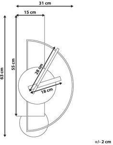 Beliani Zegar ścienny CEVINS 31 cm Metal Jasnoszary 3