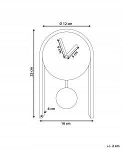 Beliani Zegar biurkowy BLATTEN 16 cm Czarny 3