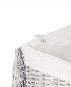 Beliani Zestaw 5 koszy wiklinowych biały ELLA 12