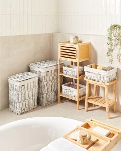 Beliani Zestaw 5 koszy wiklinowych biały ELLA 4