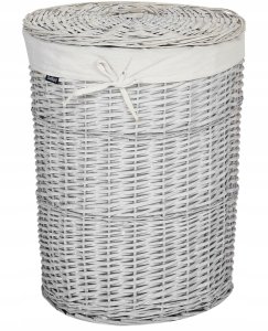 Beliani Zestaw 5 koszy wiklinowych biały VAKARI 4