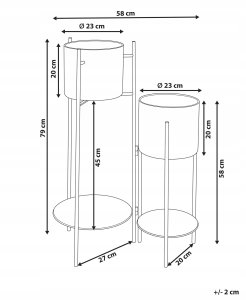 Beliani Stojak na kwiaty ULMUS Metal 58 cm Czarny 3