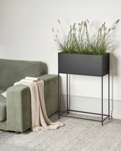 Beliani Doniczka na nóżkach TAPIEN Metal 70 cm Czarny 4
