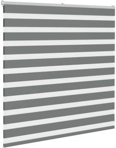 vidaXL Roleta zebra, ciemnoszara, szerokość tkaniny 140,9cm, poliester 3