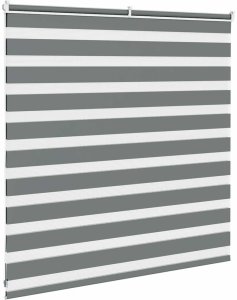 vidaXL Roleta zebra, ciemnoszara, szerokość tkaniny 140,9cm, poliester 4