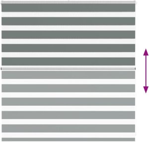 vidaXL Roleta zebra, ciemnoszara, szerokość tkaniny 140,9cm, poliester 5