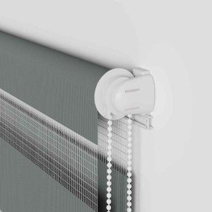 vidaXL Roleta zebra, ciemnoszara, szerokość tkaniny 140,9cm, poliester 10