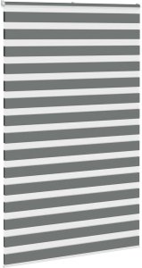 vidaXL Roleta zebra, ciemnoszara, szerokość tkaniny 140,9cm, poliester 3