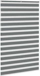 vidaXL Roleta zebra, ciemnoszara, szerokość tkaniny 140,9cm, poliester 4