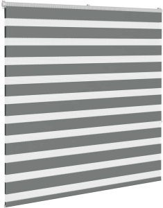 vidaXL Roleta zebra, ciemnoszara, szerokość tkaniny 45,9 cm, poliester 3