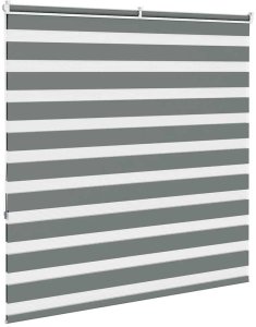 vidaXL Roleta zebra, ciemnoszara, szerokość tkaniny 45,9 cm, poliester 4