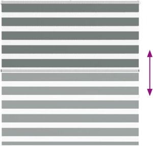 vidaXL Roleta zebra, ciemnoszara, szerokość tkaniny 45,9 cm, poliester 5