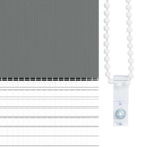 vidaXL Roleta zebra, ciemnoszara, szerokość tkaniny 45,9 cm, poliester 9