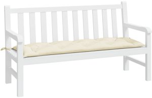 Poduszka na ławkę ogrodową, kremowa, 150x50x7cm, tkanina Oxford 3