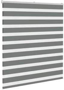 vidaXL Roleta zebra, ciemnoszara, szerokość tkaniny 130,9cm, poliester 3