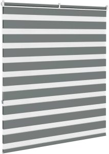 vidaXL Roleta zebra, ciemnoszara, szerokość tkaniny 130,9cm, poliester 4