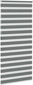 vidaXL Roleta zebra, ciemnoszara, szerokość tkaniny 95,9 cm, poliester 4