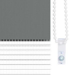 vidaXL Roleta zebra, ciemnoszara, szerokość tkaniny 95,9 cm, poliester 9