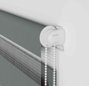 vidaXL Roleta zebra, ciemnoszara, szerokość tkaniny 95,9 cm, poliester 10