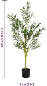 vidaXL Sztuczne drzewo oliwne 450 liści 120 cm zielone 5