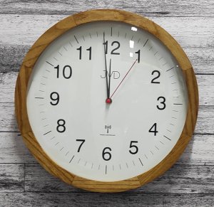 Zegar ścienny JVD NR22009.78 32 cm drewniany radiowy . 2