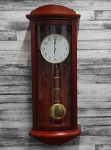 Zegar ścienny JVD NR24020.23 drewniany z kurantaki 68 cm . 2