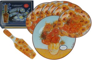 Kpl. patera i 6 talerzyków - V. van Gogh, Słoneczniki (CARMANI) 1